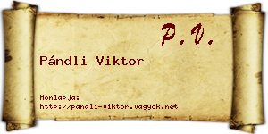 Pándli Viktor névjegykártya